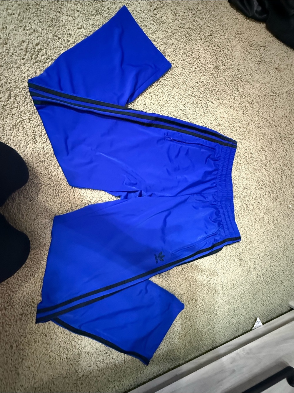 Blue Men’s Track Shorts with Black Stripes